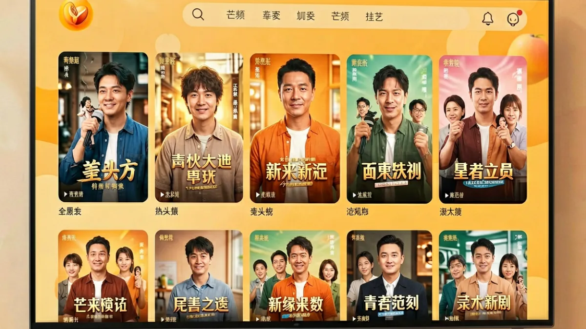 芒果视频平台首页大屏展示近期热门新剧与综艺排期，界面清晰，内容丰富